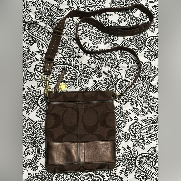 COACH Signature Swingpack Crossbody Bag Monogram Jacquard Leather Shoulder Bag - Picture 9 of 14